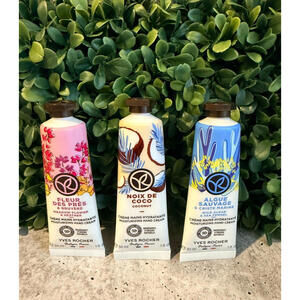 YVES ROCHER - Coconut, Wild Algae/Sea Fennel, Meadow Flower Hand Cream, LOT OF 3